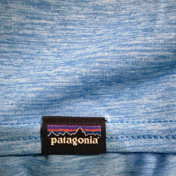 Patagonia Blue Capilene Cool Daily Skyline Graphic Hoodie Outdoor Women’s SZ Med - Picture 8 of 16